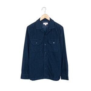Wallace & Barnes mini Corduroy Camp Callor Shirt Navy blue sz XS